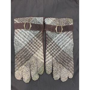 Rag & Bone Plaid & Lambskin Men’s Gloves With Buckle Cashmere Lining Size 9.5